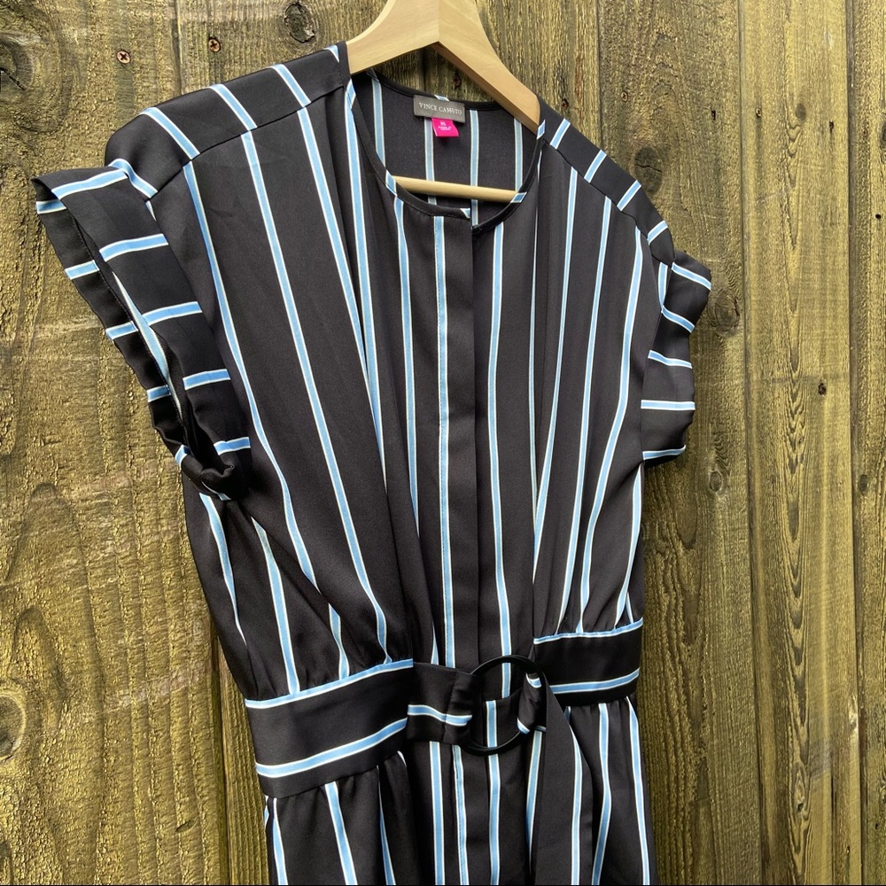 2/$30 ✨ Vince Camuto Theory Stripe Belted Shirt Dress 🌿🍃 - Picture 4 of 11